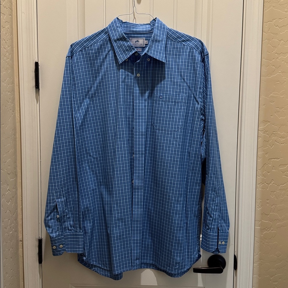 Southern Tide Blue Plaid Shirt